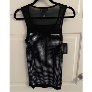 INC black & silver beaded tank top (NWT)